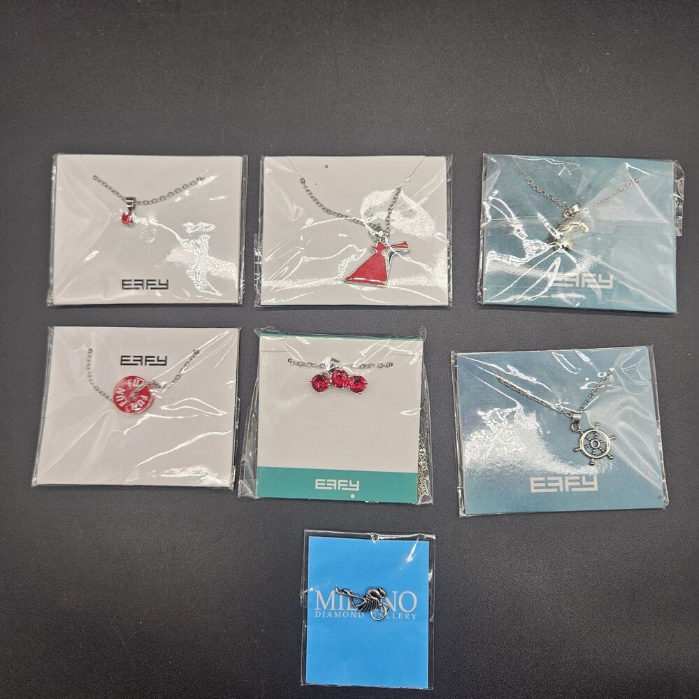 Carnival Cruise Lot of 7 EFFY Jewelry Nautical Charms Trinkets Costume Souvenir